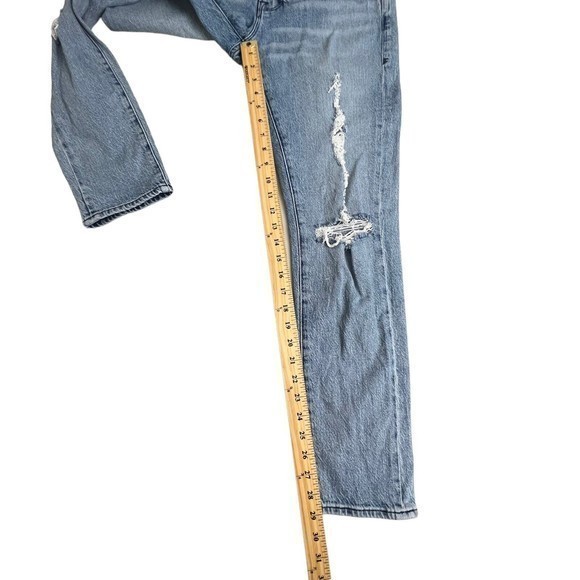 Frame Womens Light Wash Mid Rise Distressed Le Garcon Straight Leg Jeans Size 28 - Picture 5 of 9